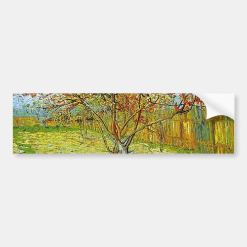 Pink Peach Tree in Blossom Reminiscence of Mauve Bumper Sticker