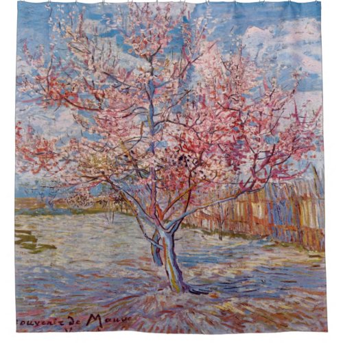 Pink Peach Tree Van Gogh Art Painting Shower Curtain