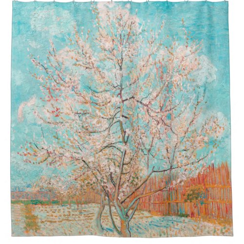 Pink Peach Tree Vincent van Gogh Shower Curtain