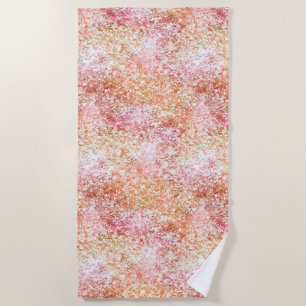 Pink Peach Unicorn Glitter Beach Towel