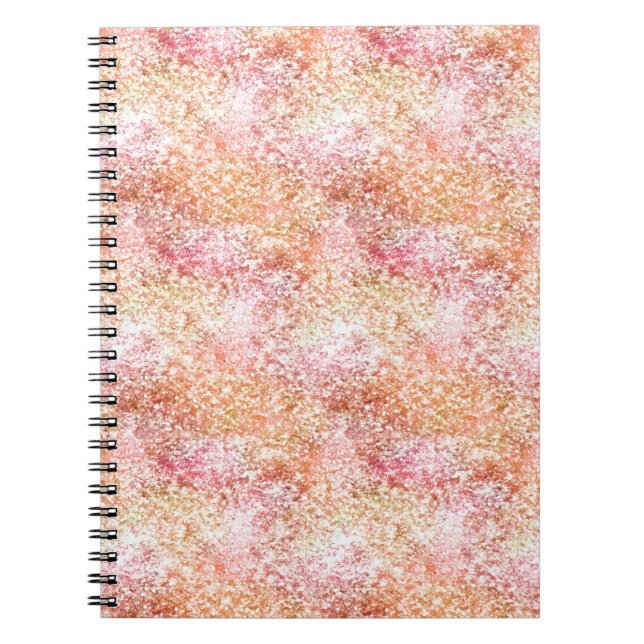 Pink Peach Unicorn Glitter Notebook (Front)