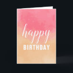 Pink Peach Watercolor Happy Birthday For Wife cute Card<br><div class="desc">Cute Birthday greeting card for wife with pink and peach abstract watercolor painting</div>