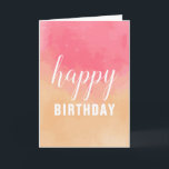 Pink Peach Watercolor Happy Birthday For Wife cute Card<br><div class="desc">Cute Birthday greeting card for wife with pink and peach abstract watercolor painting</div>