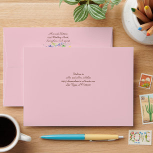 Pink Peach Yellow Blooms Envelope