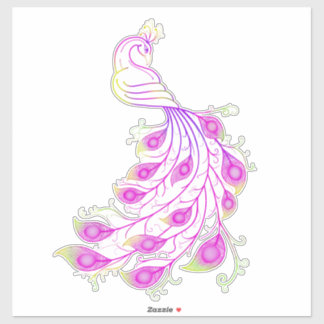 Pink Peacock III Sticker