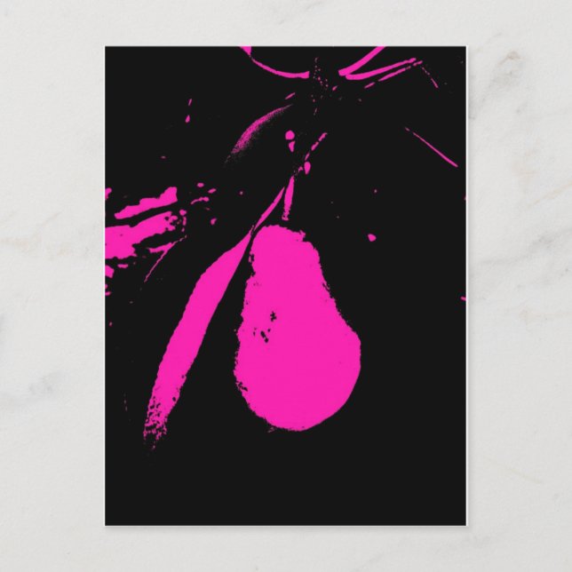 Pink Pear Abstract Photograph Postcard (Front)