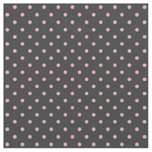 Pink Pearl and thunder gray polka dots Fabric