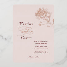 Pink Pearl Botanical Foil Invitation