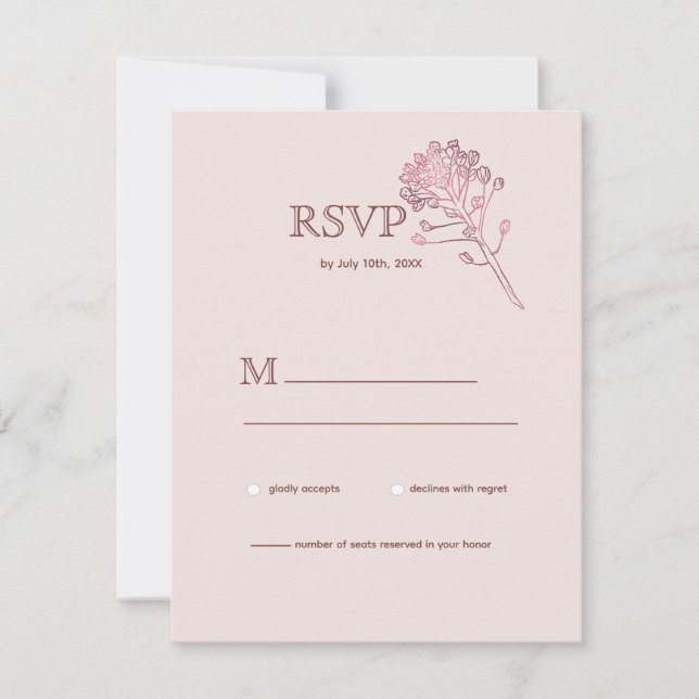 Pink Pearl Botanical RSVP (Front)