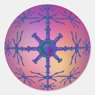 Pink pearl design with pattern classic round sticker