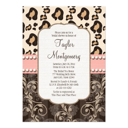 Cheetah Print Bridal Shower Invitations 9