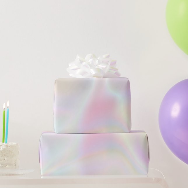 Pink Pearl Opal Iridescent Holographic  Wrapping Paper (Party Gifts)