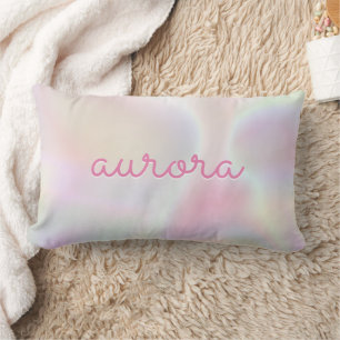 Pink Pearl Opal Nursery Personalized Baby Name Lumbar Pillow