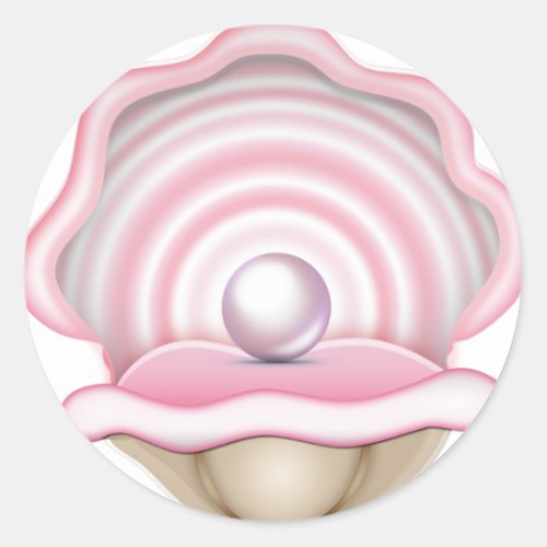 Pink Pearl Oyster Classic Round Sticker