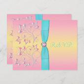 Pink Pearl & Pretty Pastels Sweet 16 RSVP Card (Front/Back)