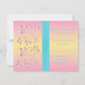 Pink Pearl & Pretty Pastels Sweet 16 RSVP Card (Back)