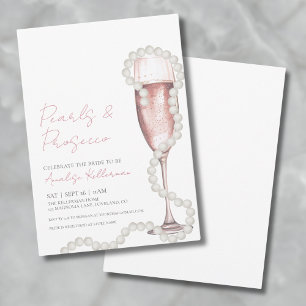 Pink Pearls And Prosecco Bridal Shower Invitation