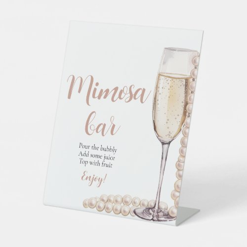 Pink Pearls and Prosecco Champagne Mimosa Bar Sign