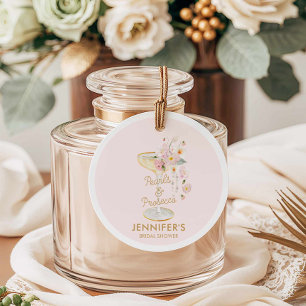 Pink Pearls and Prosecco Pink Bridal Shower Favor Tags