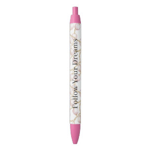 Pink Pearls Gold Chain Pen