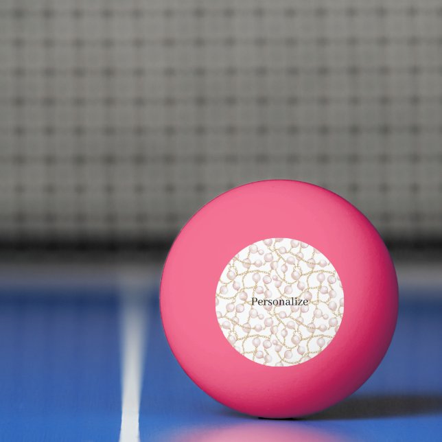 Pink Pearls Gold Chain   Ping Pong Ball (Net)