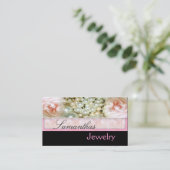 Pink Pearls Jewelry Business Cards (Standing Front)