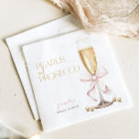 Pink Pearls & Prosecco Bow Bridal Shower Napkins<br><div class="desc">Fun Pink Bow Pearls & Prosecco Bridal Shower Napkins</div>