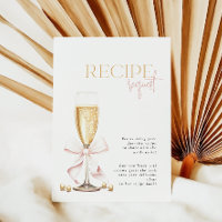 Pink Pearls Prosecco Bridal Recipe Enclosure Card