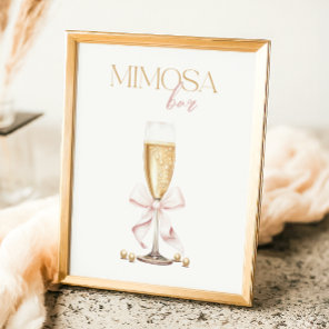 Pink Pearls & Prosecco Bridal Shower Mimosa Bar Poster