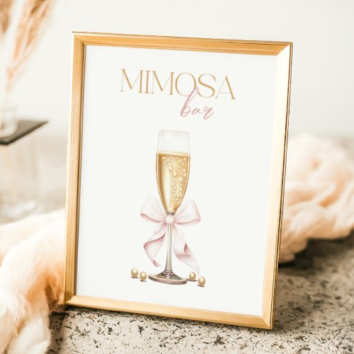 Pink Pearls  Prosecco Bridal Shower Mimosa Bar Poster