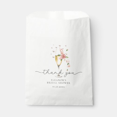 Pink Pearls  Prosecco Bridal Shower Thank You Favor Bag