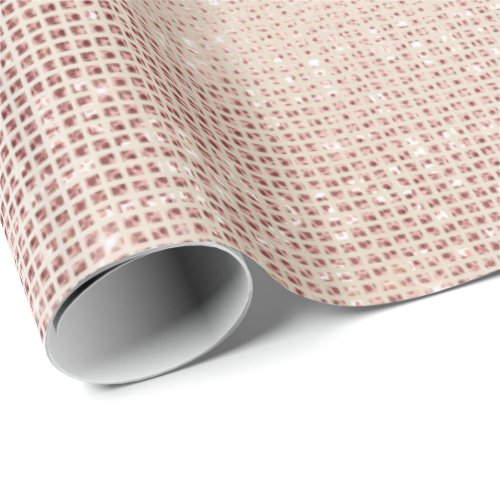 Pink Pearly Faux Ivory Sparkly Grill Metallic Wrapping Paper