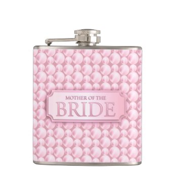 Pink Pearly Mother Of The Bride Wedding Flask by youreinvited at Zazzle