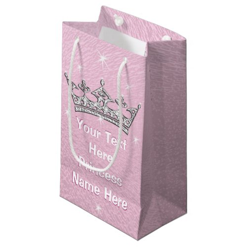 Pink Pearly Personalized Princess Gift Bags