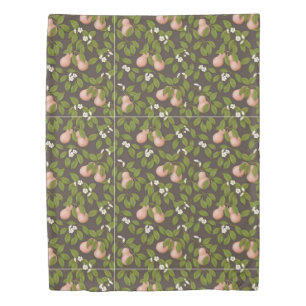 Pink Pears (dark brown) Duvet Cover