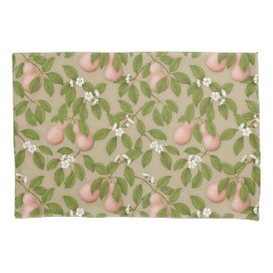 Pink Pears (light brown) Pillow Case