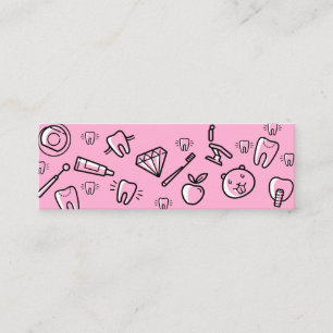 Pink Pediatric Dentist Dental Care for Childs Mini Business Card