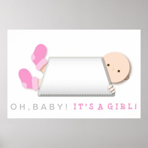 Pink Peek_a_Boo New Baby Girl Poster