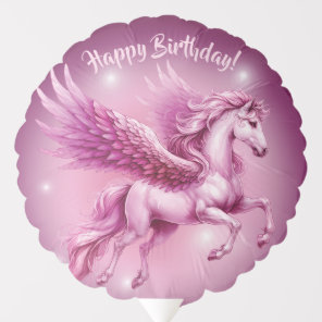 Pink Pegasus "Happy Birthday" Balloon
