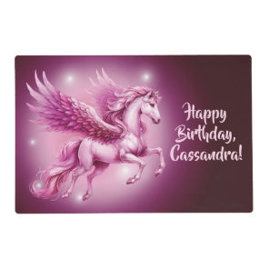 Pink Pegasus "Happy Birthday" Placemat