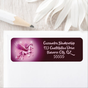 Pink Pegasus Pretty Fantasy Address Label