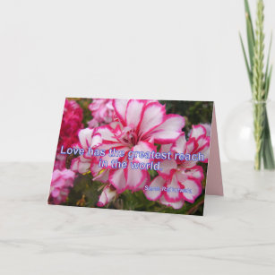 Pink Pelargonium Love has the Greatest floral Card