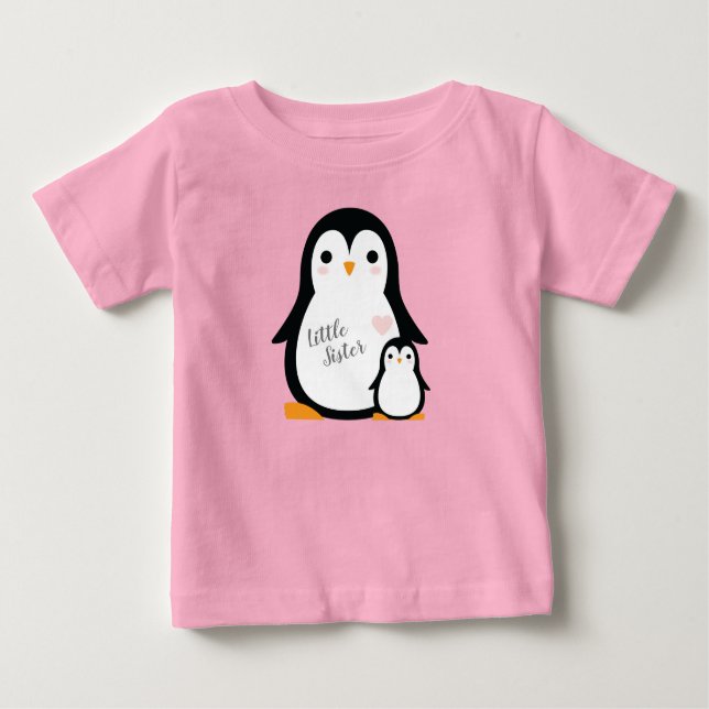 Pink Penguin Baby Shower T-Shirt (Front)