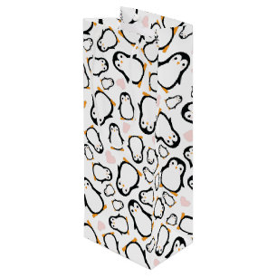 Pink Penguin Baby Shower Wine Gift Bag