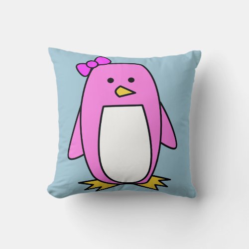 Pink Penguin Custom Pillow