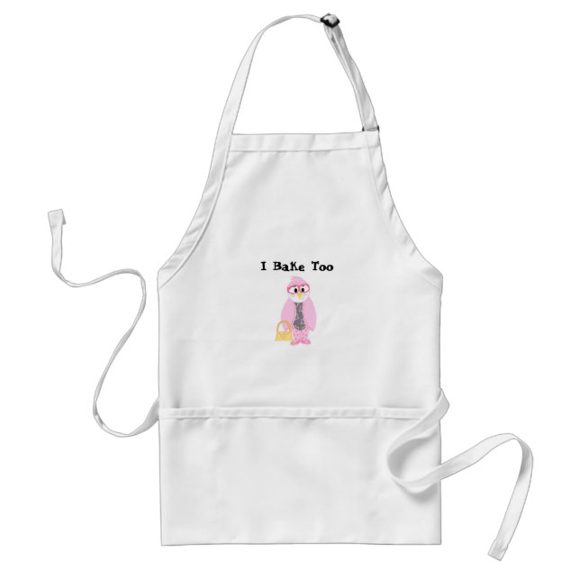 Pink Penguin - I Bake Too Adult Apron (Front)