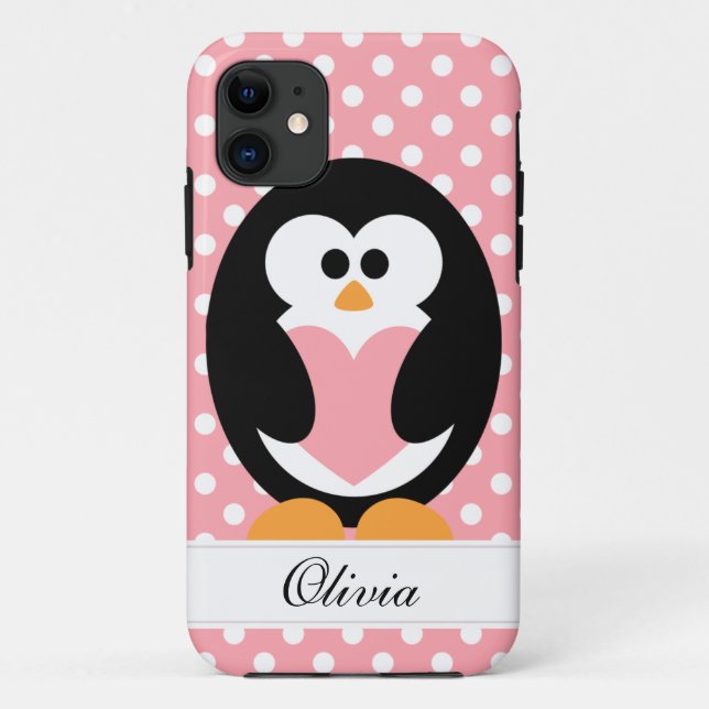 Pink Penguin Love Case-Mate iPhone Case (Back)