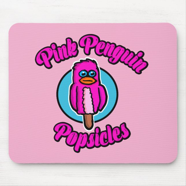 Pink Penguin Popsicle Mouse Pad (Front)