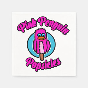 Pink Penguin Popsicle Napkins