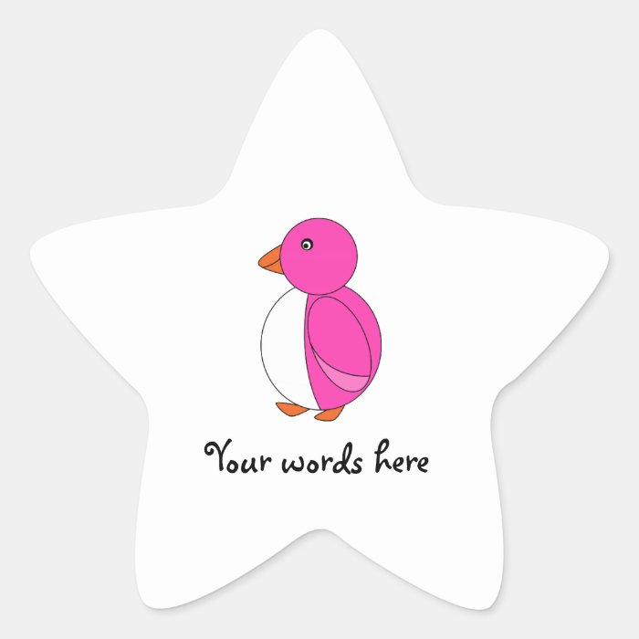 Pink penguin stickers